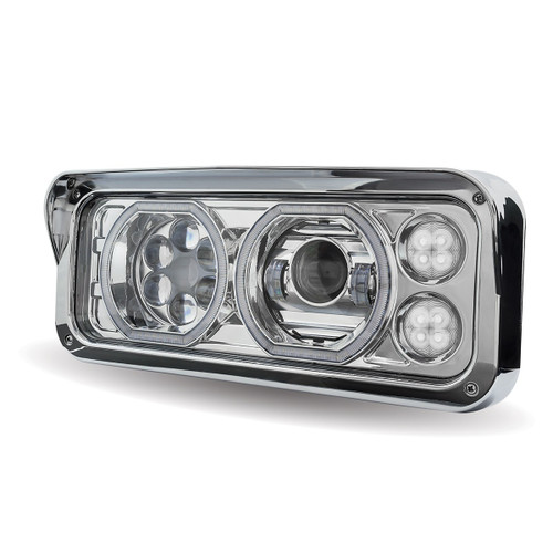 Trux Accessories Rectangular Halo LED Projector Headlight Assembly - Chrome (Driver Side)