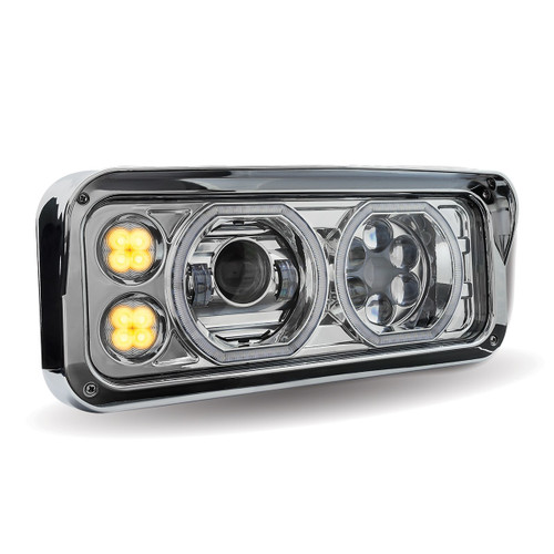 Trux Accessories Rectangular Halo LED Projector Headlight Assembly - Chrome (Passenger Side)