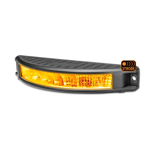 Trux Accessories Half Moon Surface Mount LED Worklight with Flat Bracket and Amber Strobe