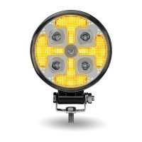 Trux Accessories Round High Powered Combo LED Worklight with Amber Strobe