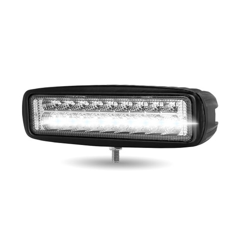 Trux Accessories Universal White Rectangular High Powered LED Work Lamp with Amber Strobe (18 Diodes)