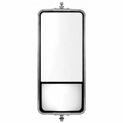 United Pacific 7"x16" West Coast Mirror with Convex Lower Mirror - Stainless - Heated