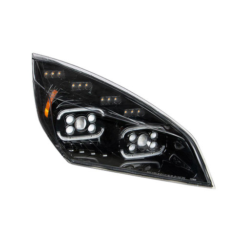 United Pacific Black Cascadia Projector Headlight - Passenger