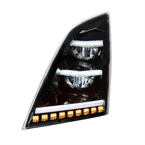 United Pacific Blackout LED Headlight with Sequential LED Signal & Position Light Bars - Driver