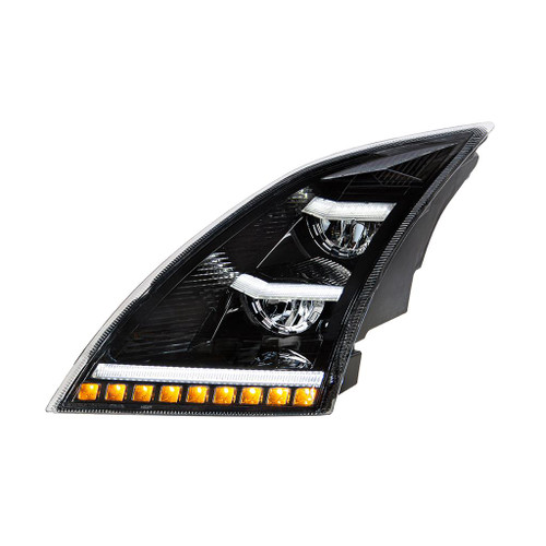 United Pacific Blackout LED Headlight with Sequential LED Signal & Position Light Bars - Driver
