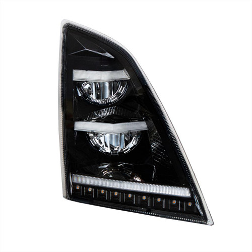United Pacific Blackout LED Headlight with Sequential LED Signal & Position Light Bars - Passenger