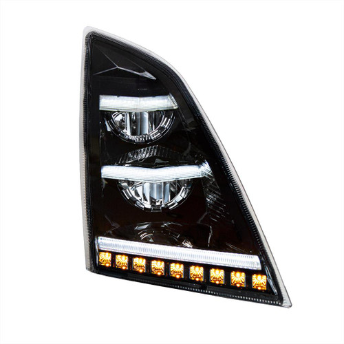 United Pacific Blackout LED Headlight with Sequential LED Signal & Position Light Bars - Passenger