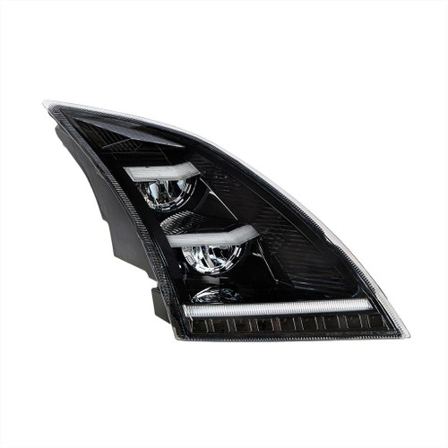 United Pacific Blackout LED Headlight with Sequential LED Signal & Position Light Bars - Passenger