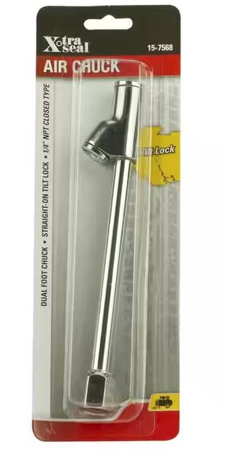 X-tra Seal Steel Material 1/4" NPT Tilt-Lock Dual Foot Chuck Air Chuck