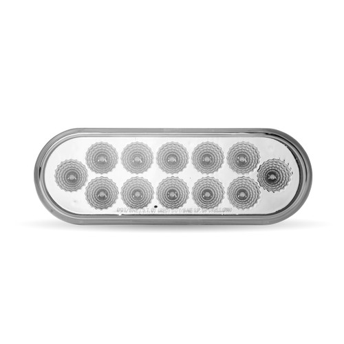 Trux Accessories Oval Dual Red/White Stop, Turn & Tail LED with Amber Strobe (12 Diodes)