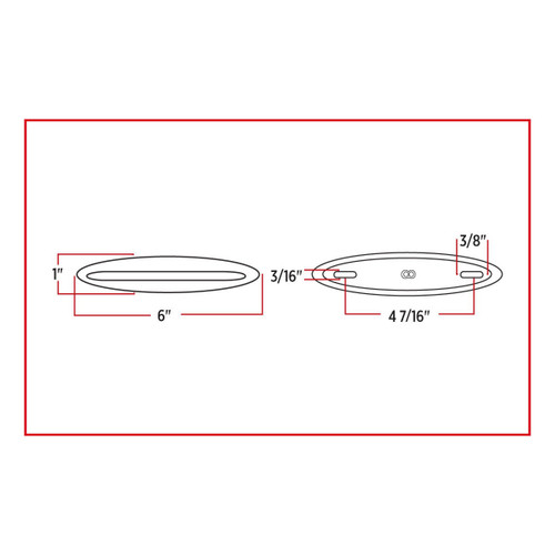 Trux Accessories 6" Slim Marker Dual Flatline Red/White LED (9 Diodes)