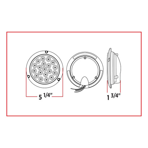 4" Dual Revolution Flangemount Red/Purple LED