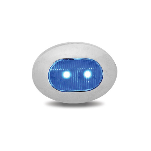 Mini Oval Button Dual Revolution Amber/Blue LED