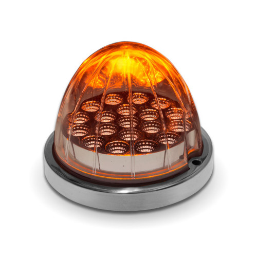 Trux Accessories TRUX Dual Revolution Amber/Blue Clearance and Marker Watermelon LED with Reflector Cup & Lock Ring (19 Diodes) - TLED-WXAB