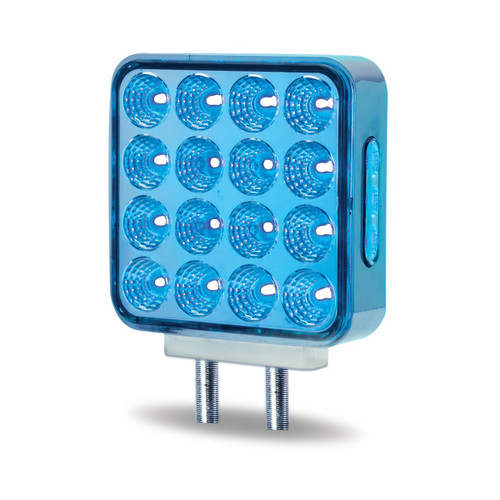 Trux Accessories Dual Revolution Double Face Double Post Square LED (Amber/Red/Blue) - (44 Diodes)