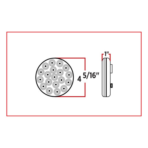 4" Red Stop, Turn & Tail LED (19 Diodes)