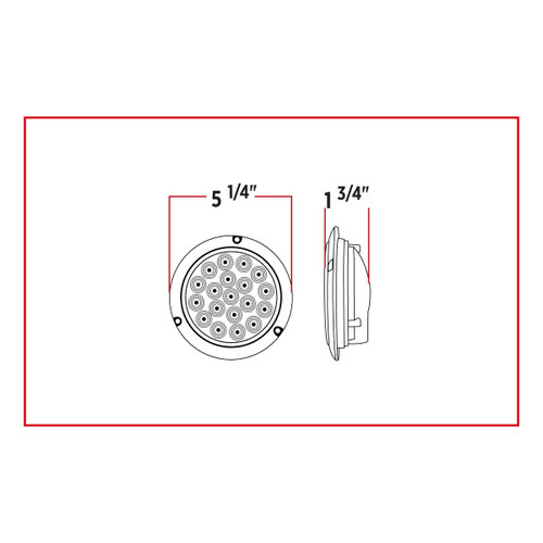 Trux Accessories TRUX 4" Red Stop, Turn & Tail Flangemount LED (19 Diodes) - TLED-419RF