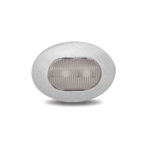 Trux Accessories Mini Oval Button Clear Red LED - 3 Wire