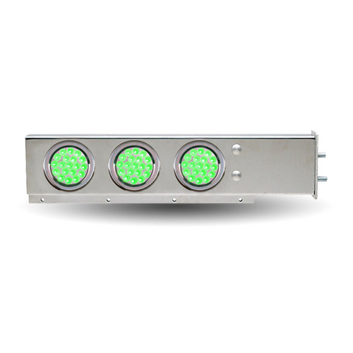 Trux Accessories Mud Flap Hanger with Flat Top & 6 x 4" Dual Revolution (Red/Green) LEDs & Bezels