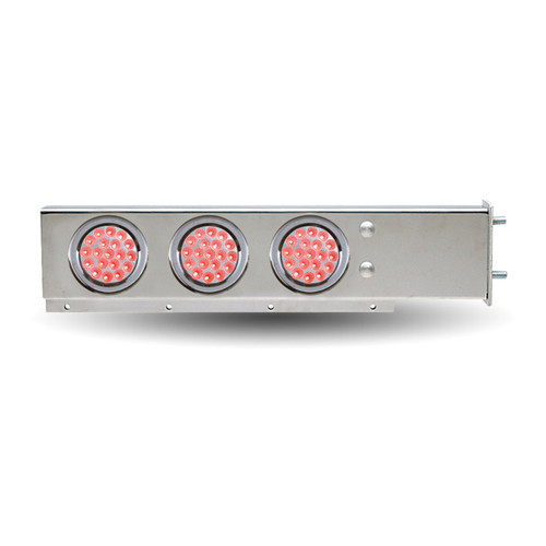 Trux Accessories Mud Flap Hanger with Flat Top & 6 x 4" Dual Revolution (Red/Purple) LEDs & Bezels