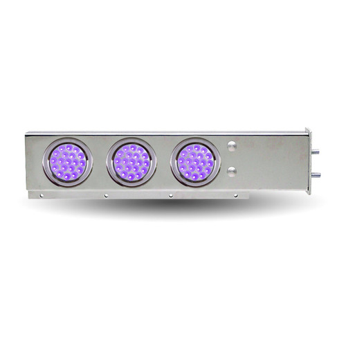 Trux Accessories Mud Flap Hanger with Flat Top & 6 x 4" Dual Revolution (Red/Purple) LEDs & Bezels