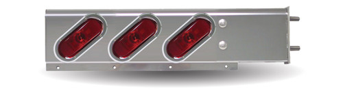 Mud Flap Hanger with Rounded Top & 6 Oblong LEDs & Bezels