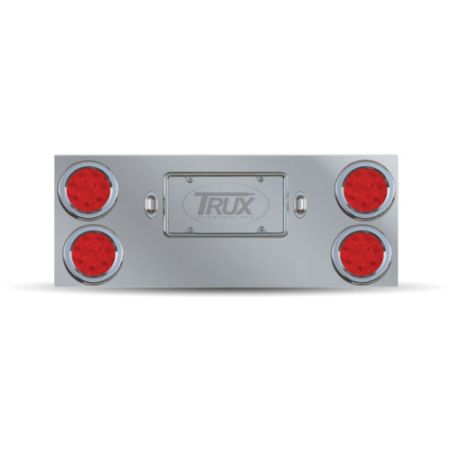 Trux Accessories Rear Center Panel with 4 x 4" & 2" License Light LEDs