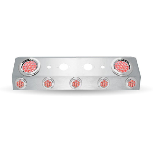 Trux Accessories Universal Trailer Service Box with 2 x 4" & 5 x 2" Dual Revolution LEDs & Bezels (Red/White) with Open Back