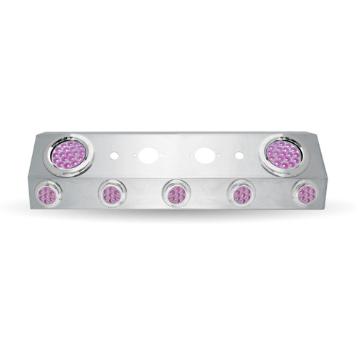 Trux Accessories Universal Trailer Service Box with 2 x 4" & 5 x 2" Dual Revolution LEDs & Bezels (Red/Purple) with Open Back