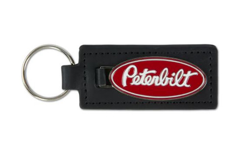 Paccar Peterbilt Logo Leather Key Tag