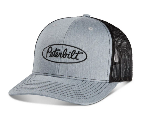 Peterbilt Heather Grey/Black Hat - Big Logo