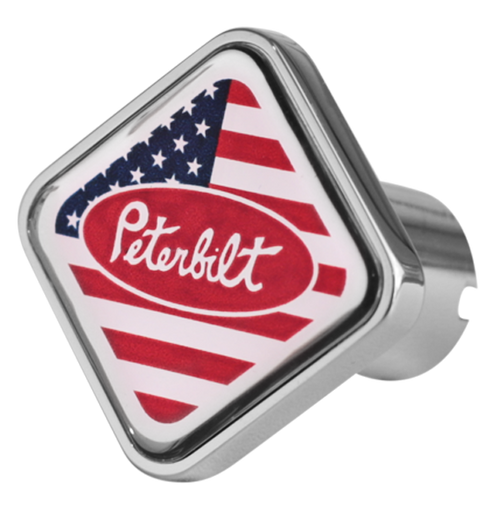 Custom Knobs Peterbilt Logo Square Knob - US Flag