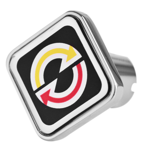 Custom Knobs Detroit Logo Square Knob - Black
