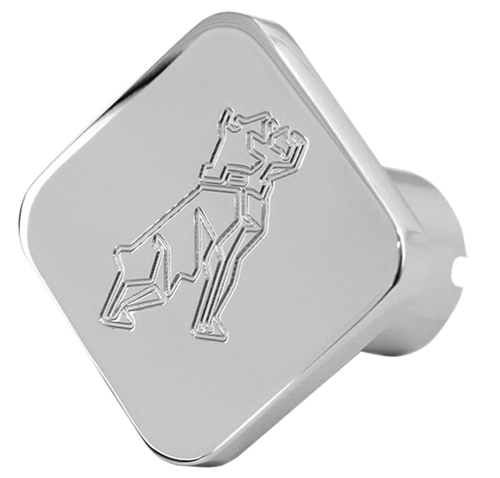 Custom Knobs Mack Bulldog Logo Square Knob- Chrome