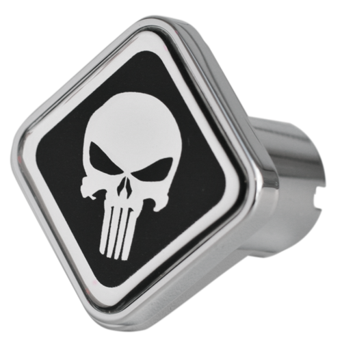 Custom Knobs Punisher Logo Square Knob - Black/Chrome