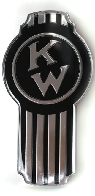 Kenworth Emblem Engraved Old Style - Black/Chrome