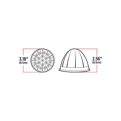 Trux Accessories TRUX Clear/Red Watermelon Clearance and Marker Light - 19 Diodes - TLED-WCR