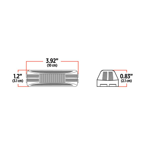 Trux Accessories 1" x 4" Amber Marker Rectangular LED Light - (12 Diodes)