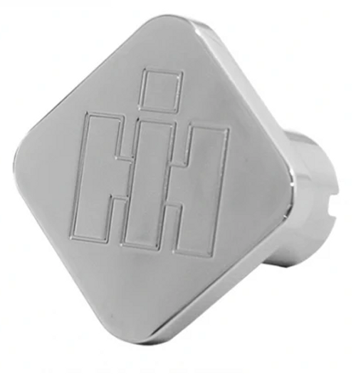 Chrome Square Shape Air Brake Knob - IH Logo