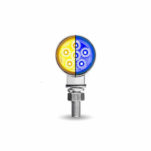 Trux Accessories TRUX Mini Round Double Face Amber/Red to Blue Marker Light (12 Diodes) - TLED-DL1XB