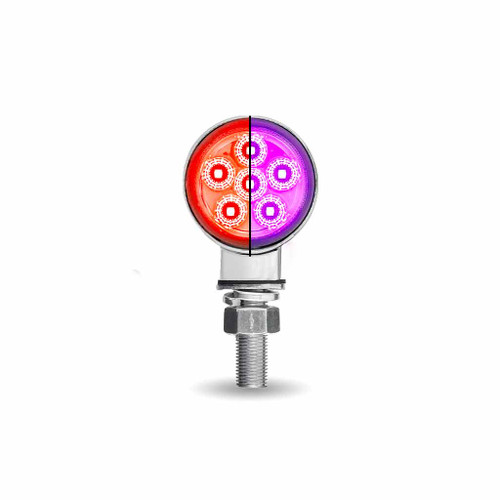 TRUX Mini Round Double Face Amber/Red to Purple Marker Light (12 Diodes) - TLED-DL1XP TRUX Mini Round Double Face Amber/Red to Purple Marker Light (12 Diodes) - TLED-DL1XP