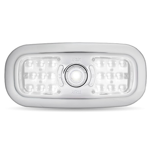 Trux Accessories TRUX LED Interior Projector 7-Color Dome and Map Light for Peterbilt - (Chrome) - TLED-IR10