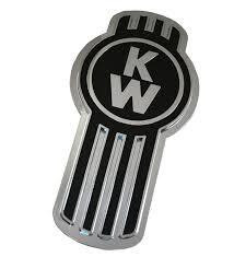 Custom Knobs Kenworth Engraved Hood Emblem - Black/Chrome
