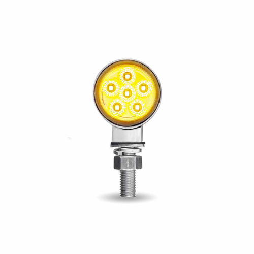 Trux Accessories TRUX 1.8" Clear Amber/Red Double Face Round Marker Light with Reflector LEDs - (12 Diodes) - TLED-DL1XC