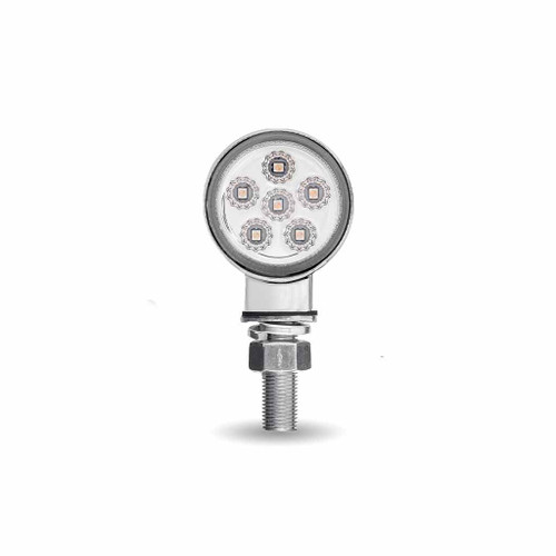 Trux Accessories TRUX 1.8" Clear Amber/Red Double Face Round Marker Light with Reflector LEDs - (12 Diodes) - TLED-DL1XC