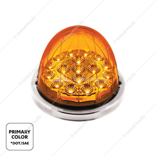 17 LED Double Fury Watermelon Light with Low Profile Stainless Steel Bezel - Amber/Red 17 LED Double Fury Watermelon Light with Low Profile Stainless Steel Bezel - Amber/Red