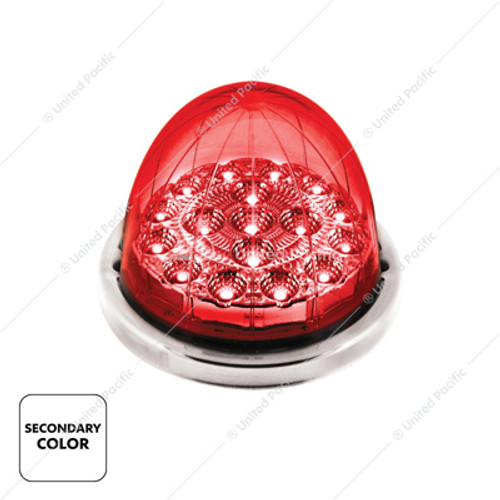 17 LED Double Fury Watermelon Light with Low Profile Stainless Steel Bezel - Amber/Red 17 LED Double Fury Watermelon Light with Low Profile Stainless Steel Bezel - Amber/Red