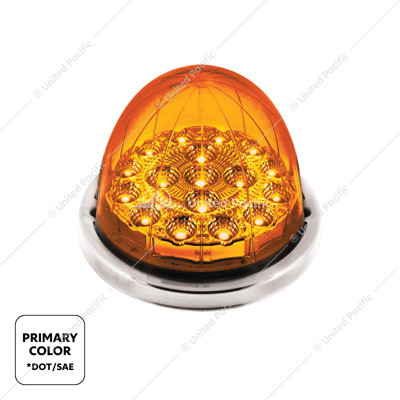 United Pacific 17 LED Double Fury Watermelon Light with Low Profile Stainless Steel Bezel - Amber/White