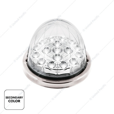 United Pacific 17 LED Double Fury Watermelon Light with Low Profile Stainless Steel Bezel - Amber/White