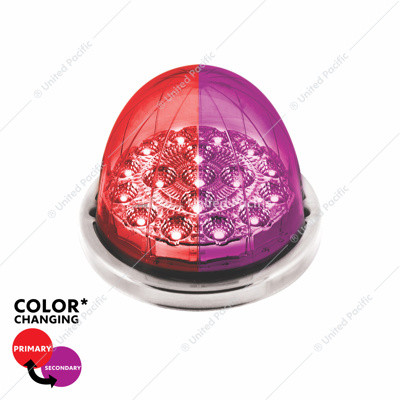 United Pacific 17 LED Double Fury Watermelon Light with Low Profile Stainless Steel Bezel - Red/Purple